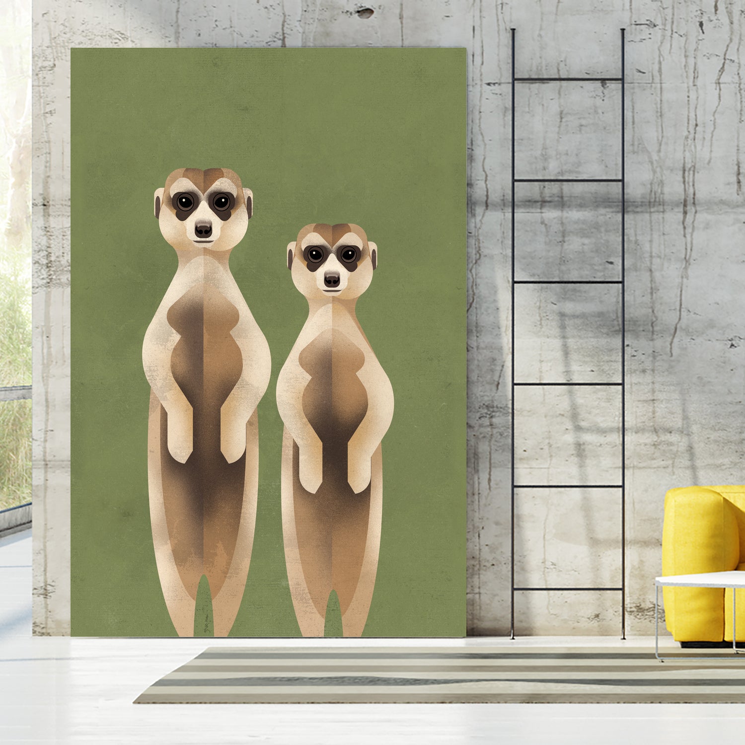 Meerkats by Dieter Braun on GIANT ART - green digital painting