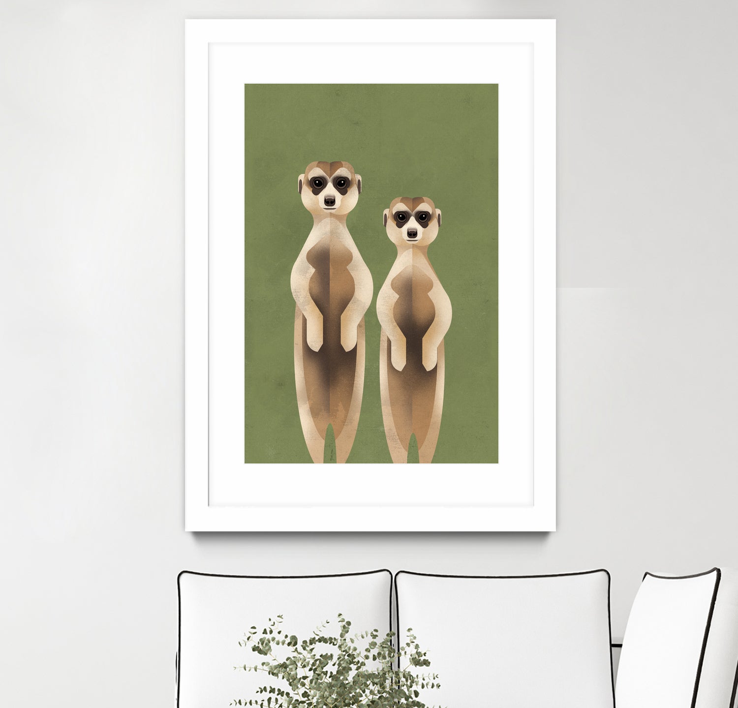 Meerkats by Dieter Braun on GIANT ART - green digital painting