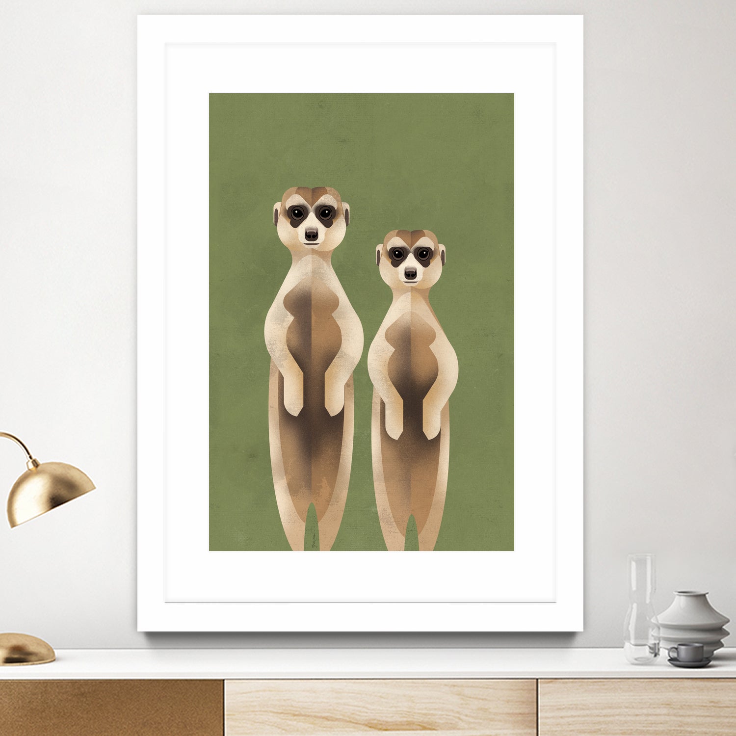 Meerkats by Dieter Braun on GIANT ART - green digital painting