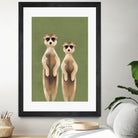 Meerkats by Dieter Braun on GIANT ART - green digital painting