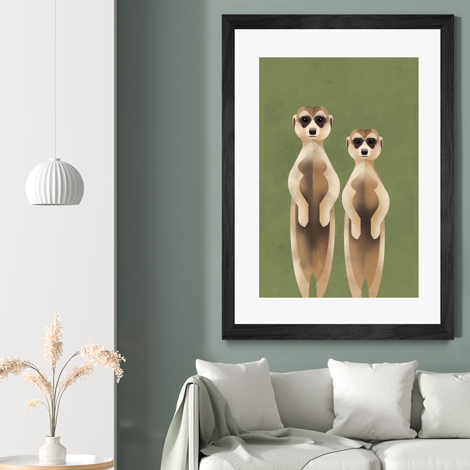 Meerkats by Dieter Braun on GIANT ART - green digital painting