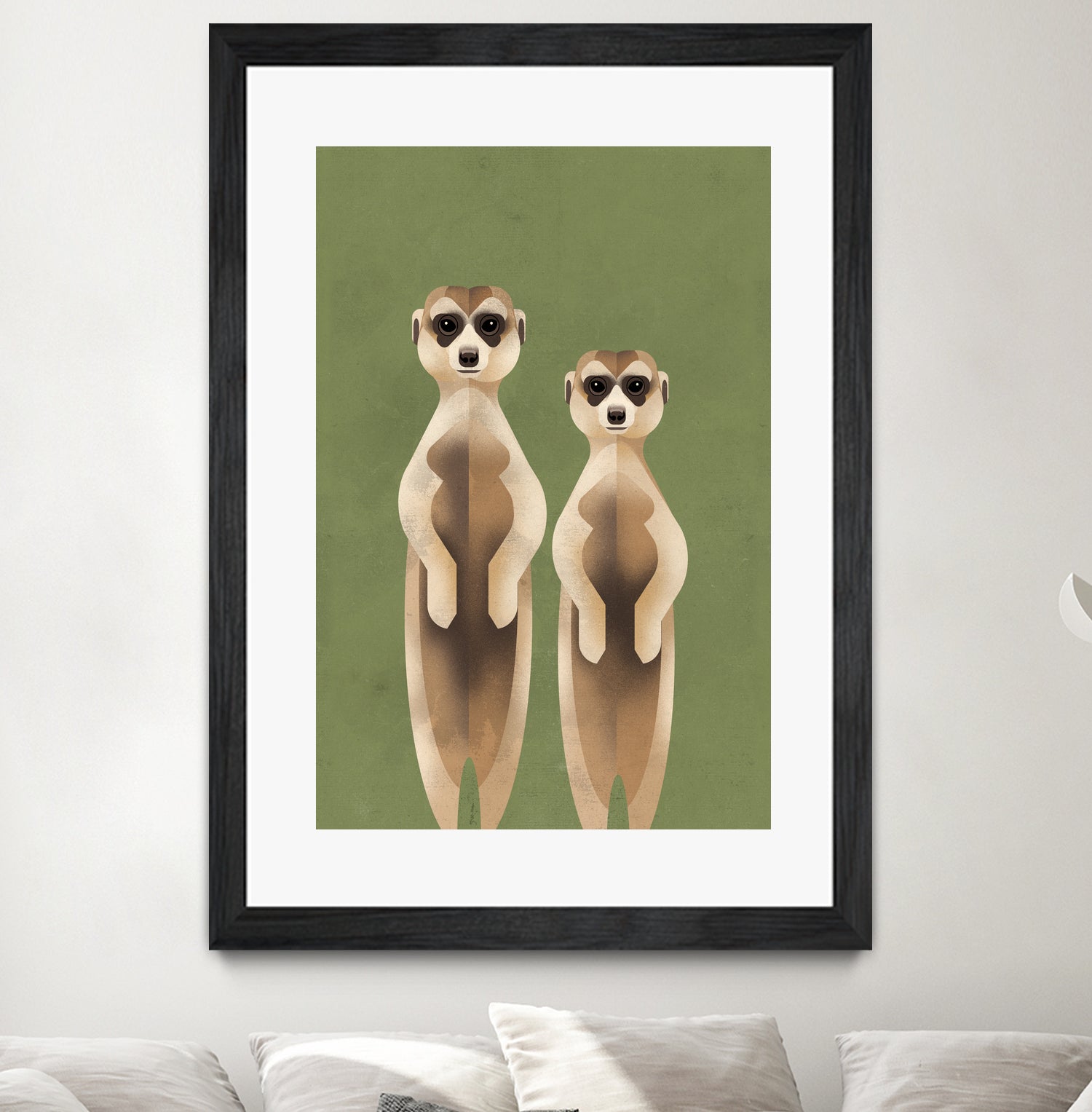 Meerkats by Dieter Braun on GIANT ART - green digital painting