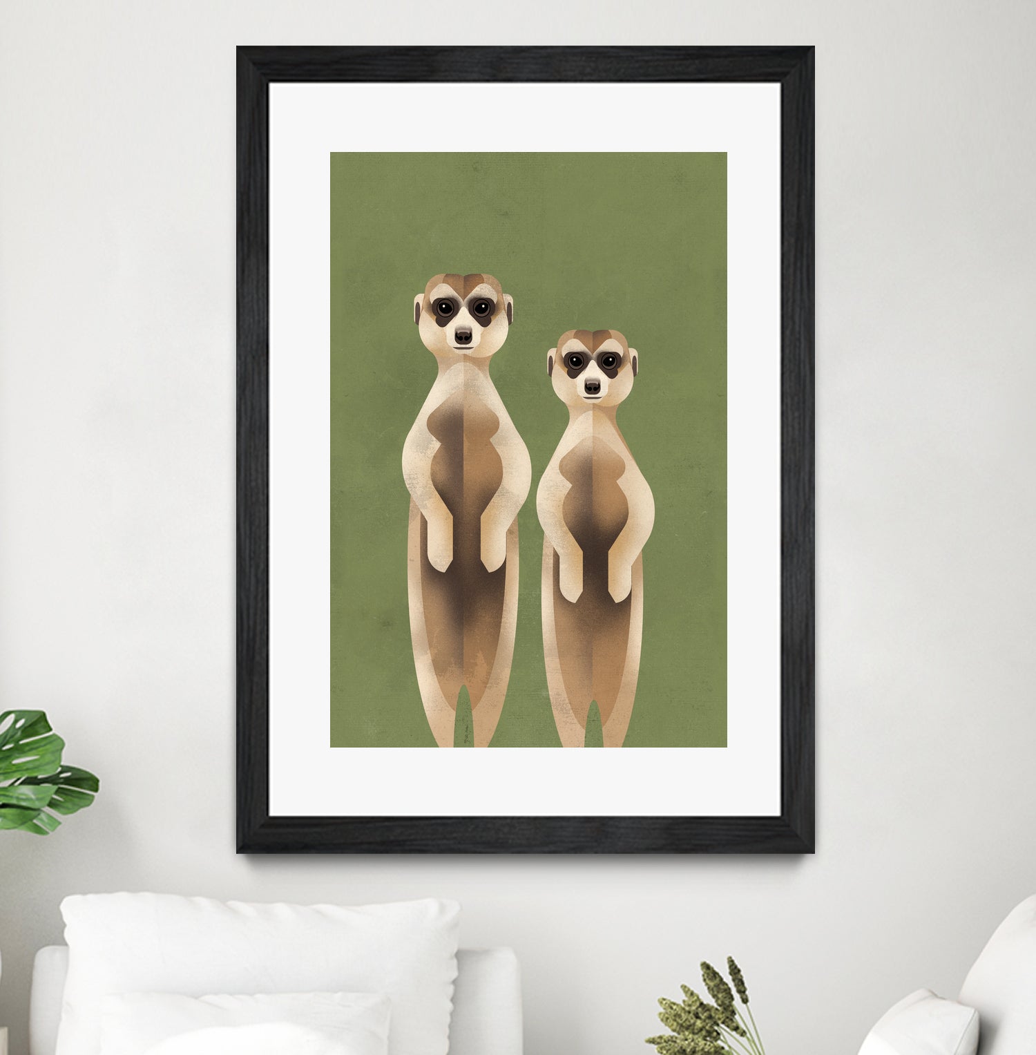 Meerkats by Dieter Braun on GIANT ART - green digital painting