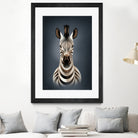 Zebra II by Dieter Braun on GIANT ART - blue digital painting