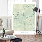 Nashville Map Blue by Hubert Roguski on GIANT ART - blue digital painting