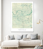 Nashville Map Blue by Hubert Roguski on GIANT ART - blue digital painting