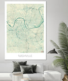 Nashville Map Blue by Hubert Roguski on GIANT ART - blue digital painting