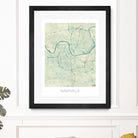 Nashville Map Blue by Hubert Roguski on GIANT ART - blue digital painting