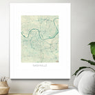 Nashville Map Blue by Hubert Roguski on GIANT ART - blue digital painting