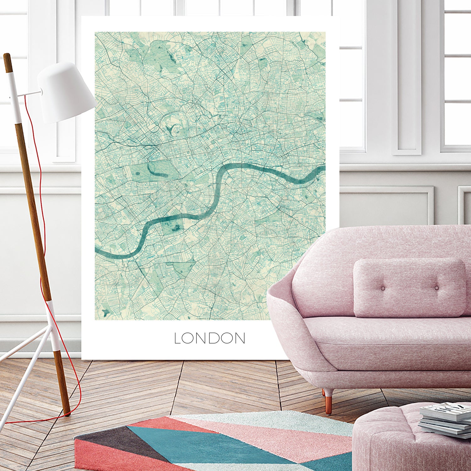 London Map Blue by Hubert Roguski on GIANT ART - blue digital painting