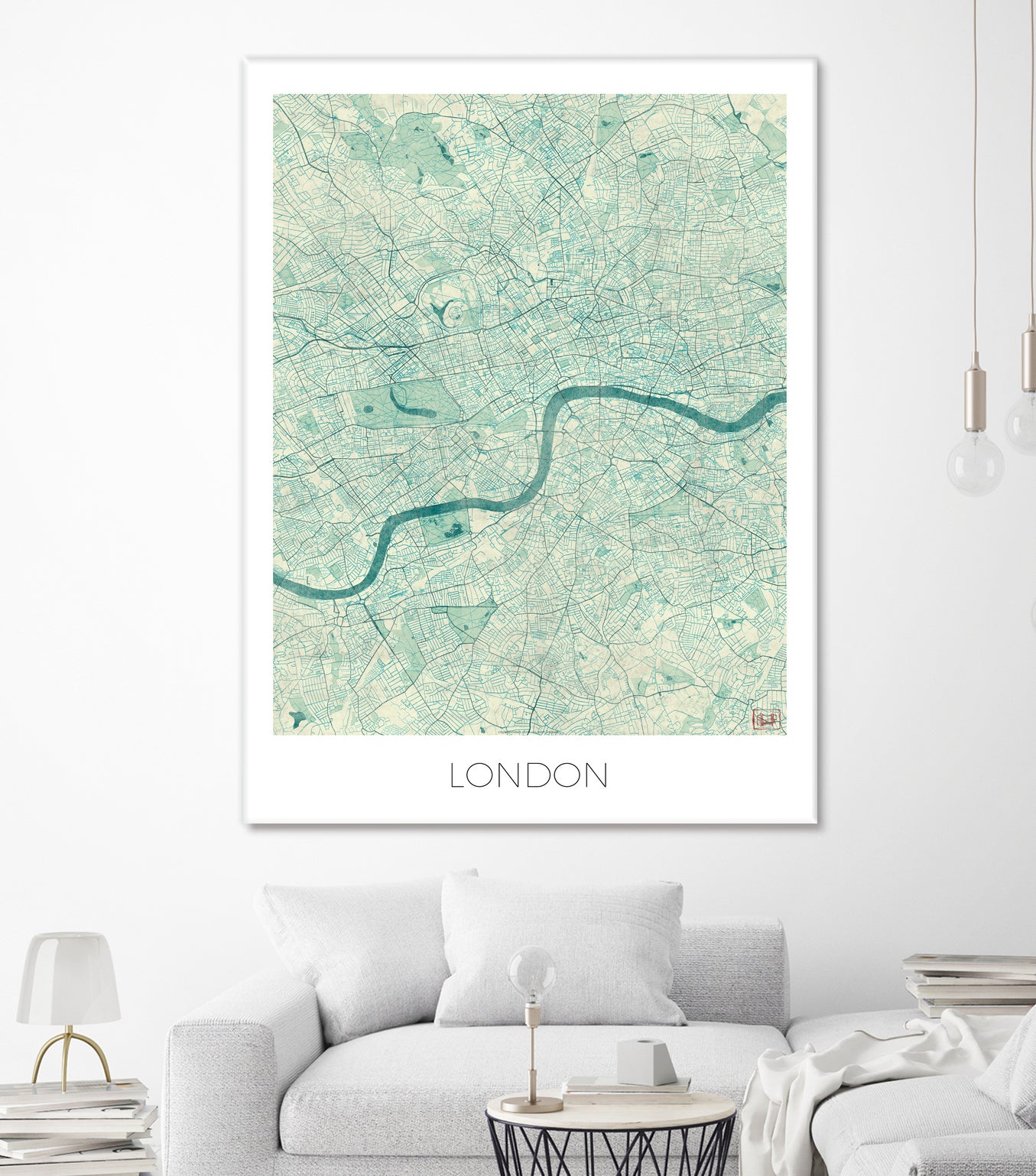 London Map Blue by Hubert Roguski on GIANT ART - blue digital painting