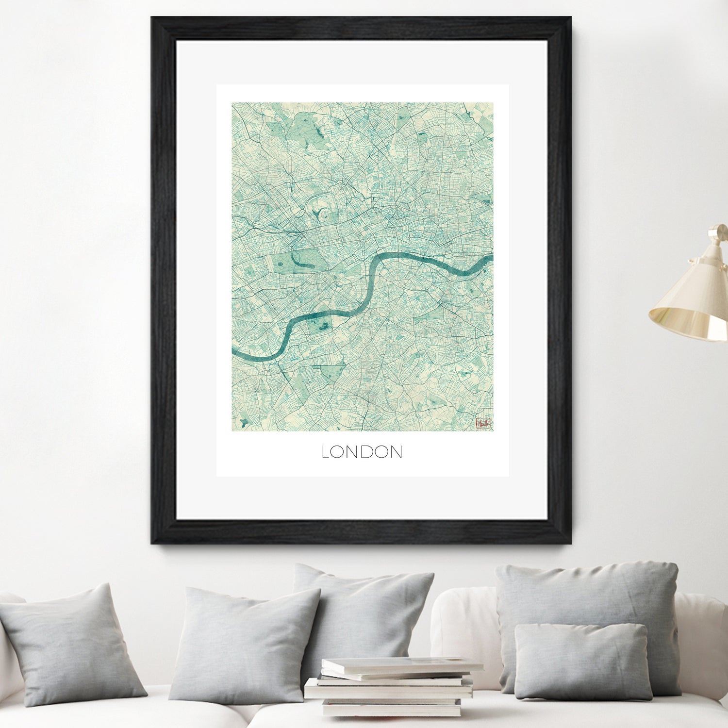 London Map Blue by Hubert Roguski on GIANT ART - blue digital painting