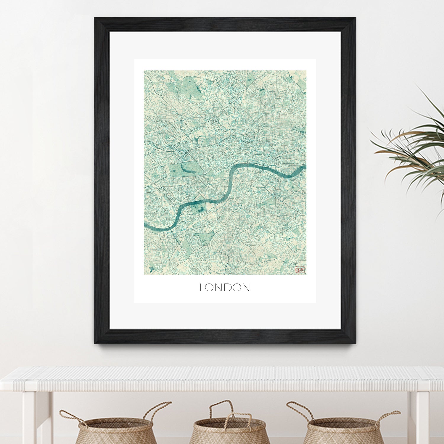 London Map Blue by Hubert Roguski on GIANT ART - blue digital painting