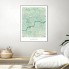 London Map Blue by Hubert Roguski on GIANT ART - blue digital painting