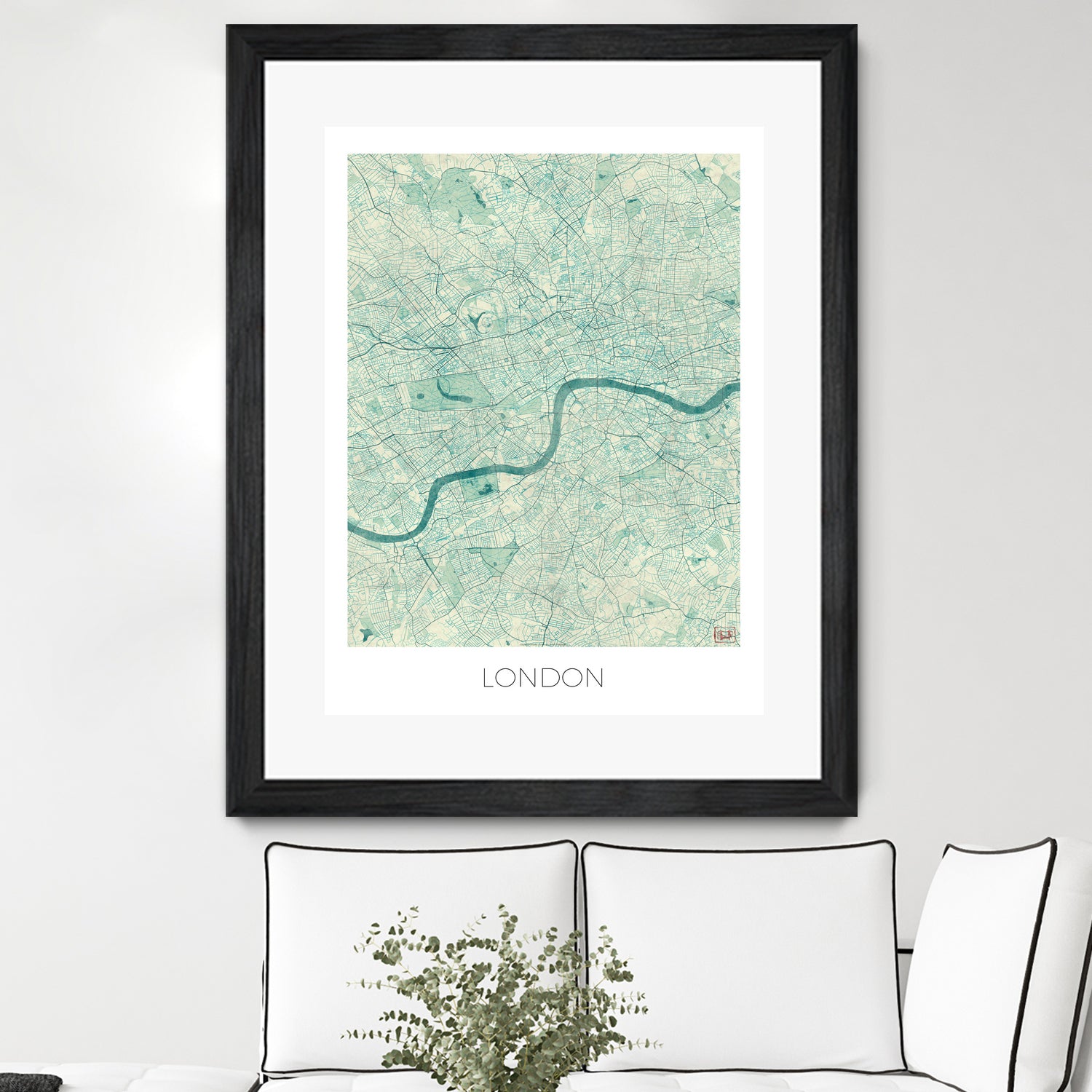 London Map Blue by Hubert Roguski on GIANT ART - blue digital painting