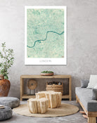 London Map Blue by Hubert Roguski on GIANT ART - blue digital painting