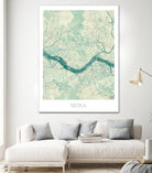 Seoul Map Blue by Hubert Roguski on GIANT ART - blue digital painting