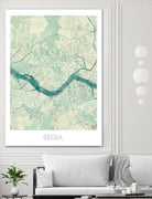 Seoul Map Blue by Hubert Roguski on GIANT ART - blue digital painting