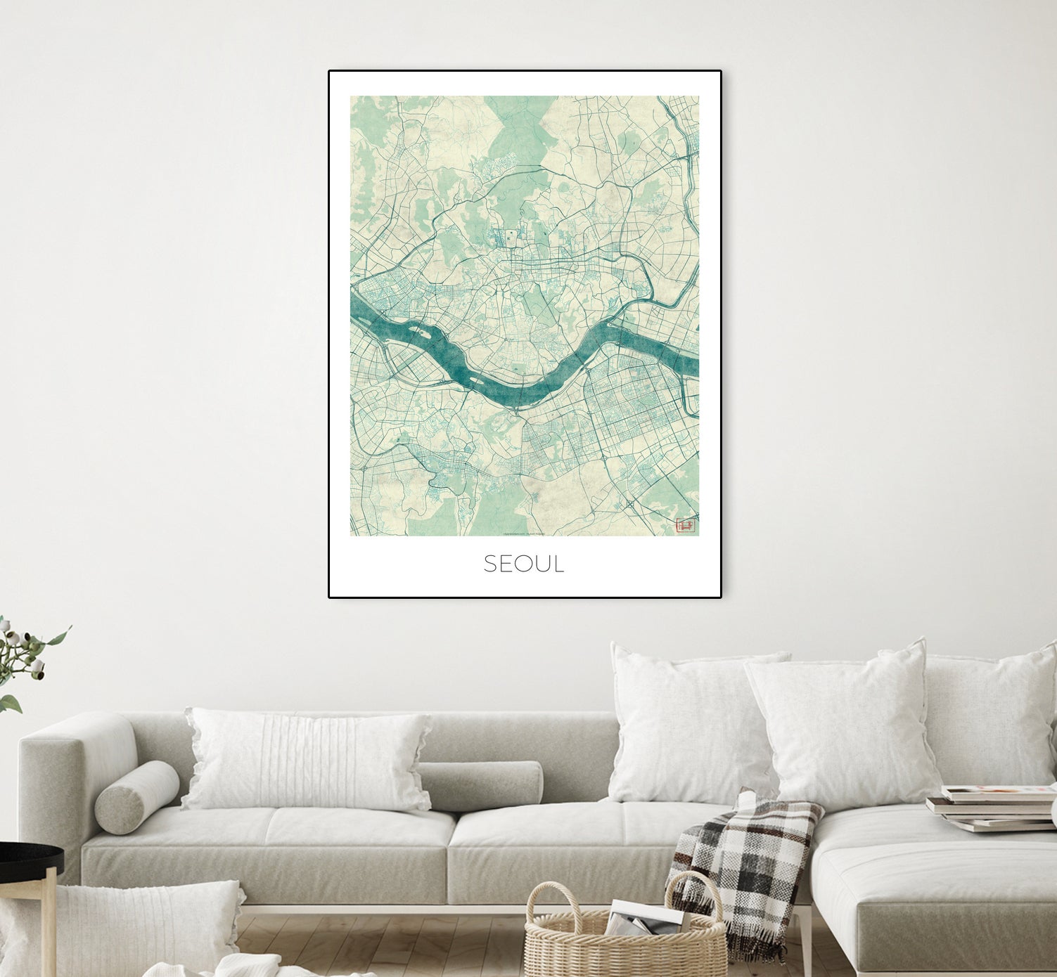 Seoul Map Blue by Hubert Roguski on GIANT ART - blue digital painting