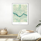 Seoul Map Blue by Hubert Roguski on GIANT ART - blue digital painting