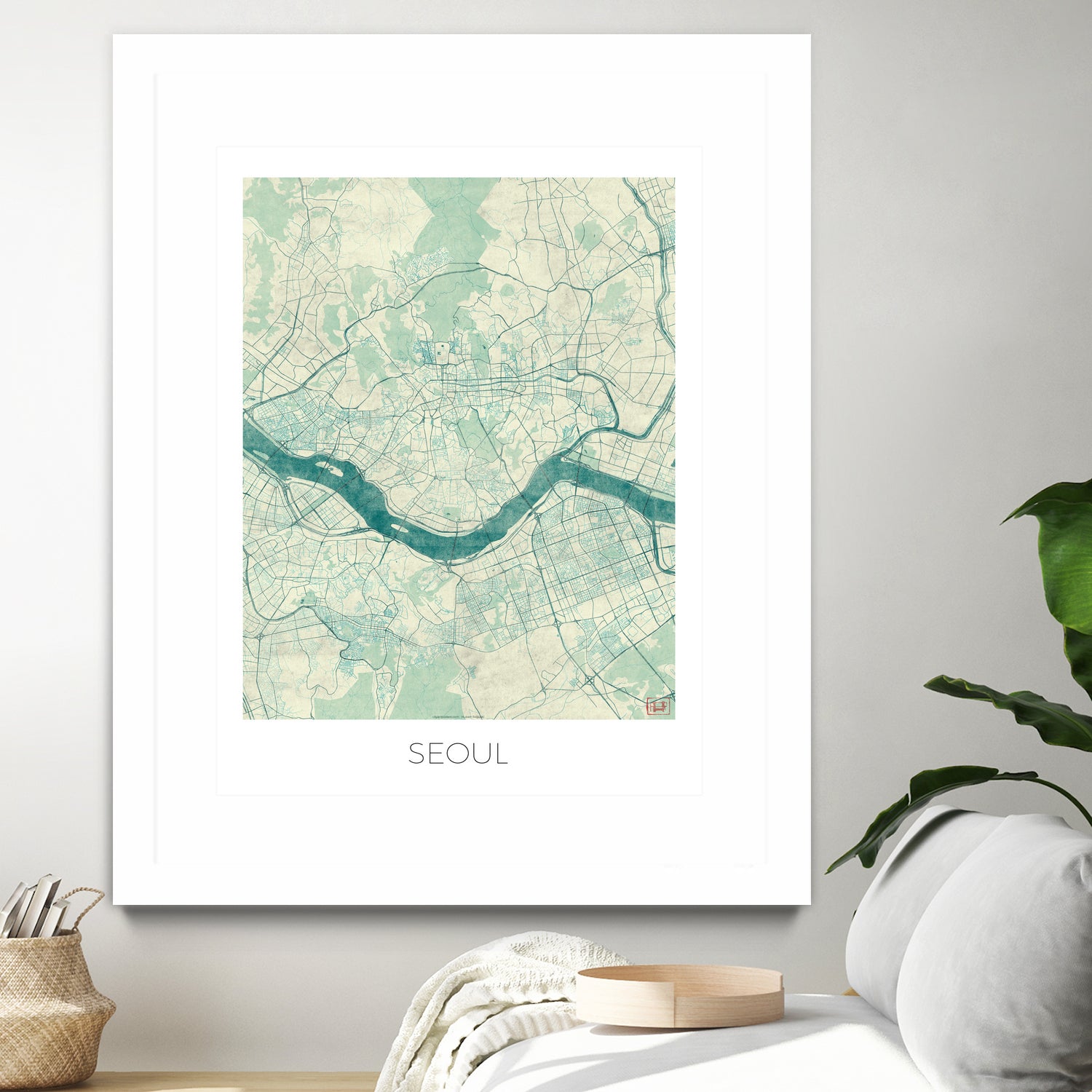 Seoul Map Blue by Hubert Roguski on GIANT ART - blue digital painting