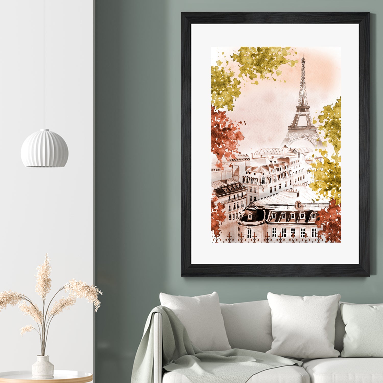 city Paris watercolor by Liliya KOVALENKO on GIANT ART - yellow photo illustration