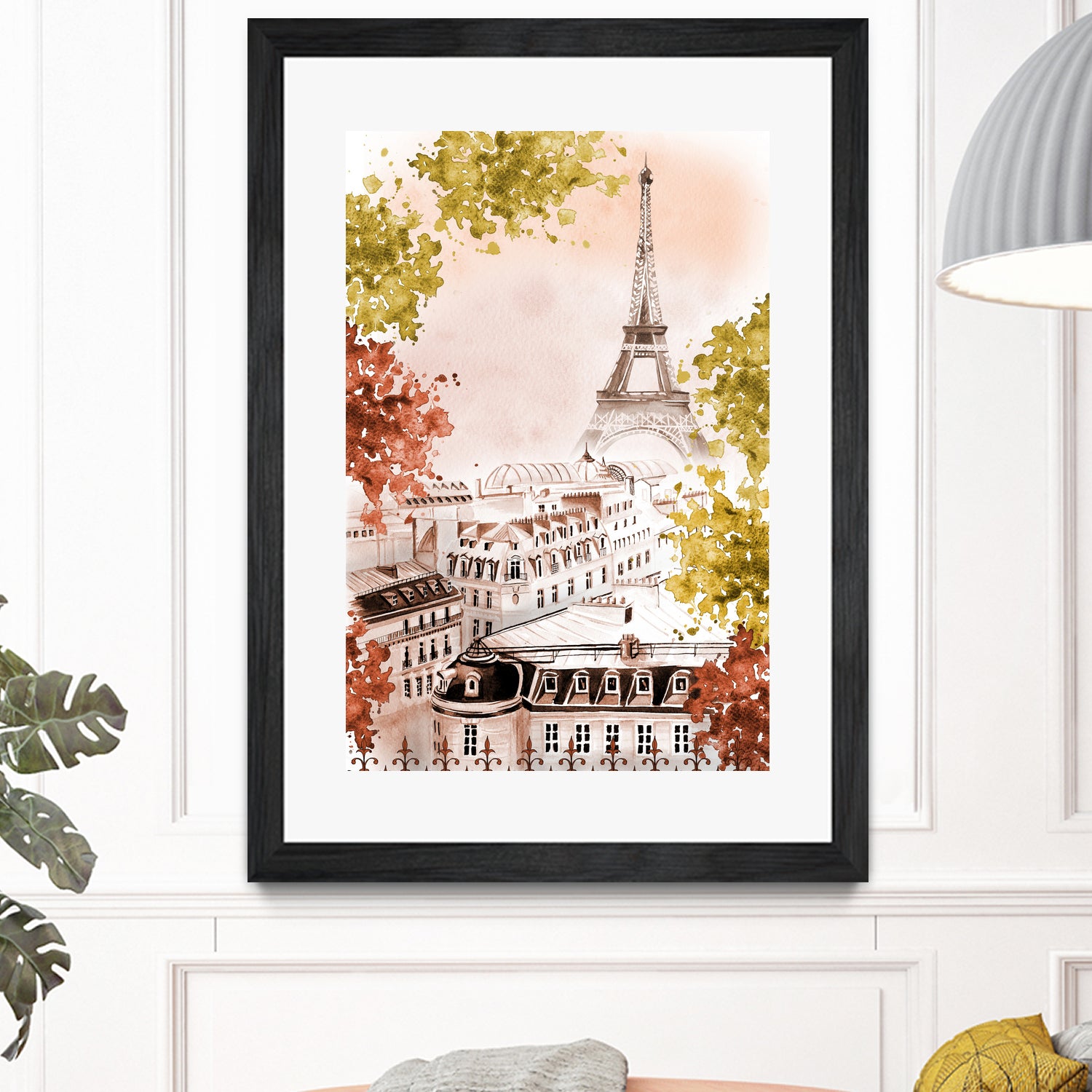 city Paris watercolor by Liliya KOVALENKO on GIANT ART - yellow photo illustration