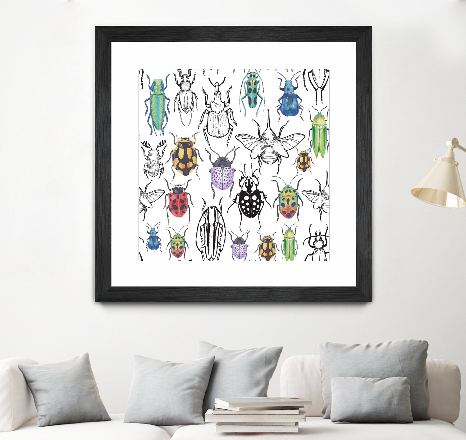 Colorful bugs by Maria Bakueva on GIANT ART - white mixed media