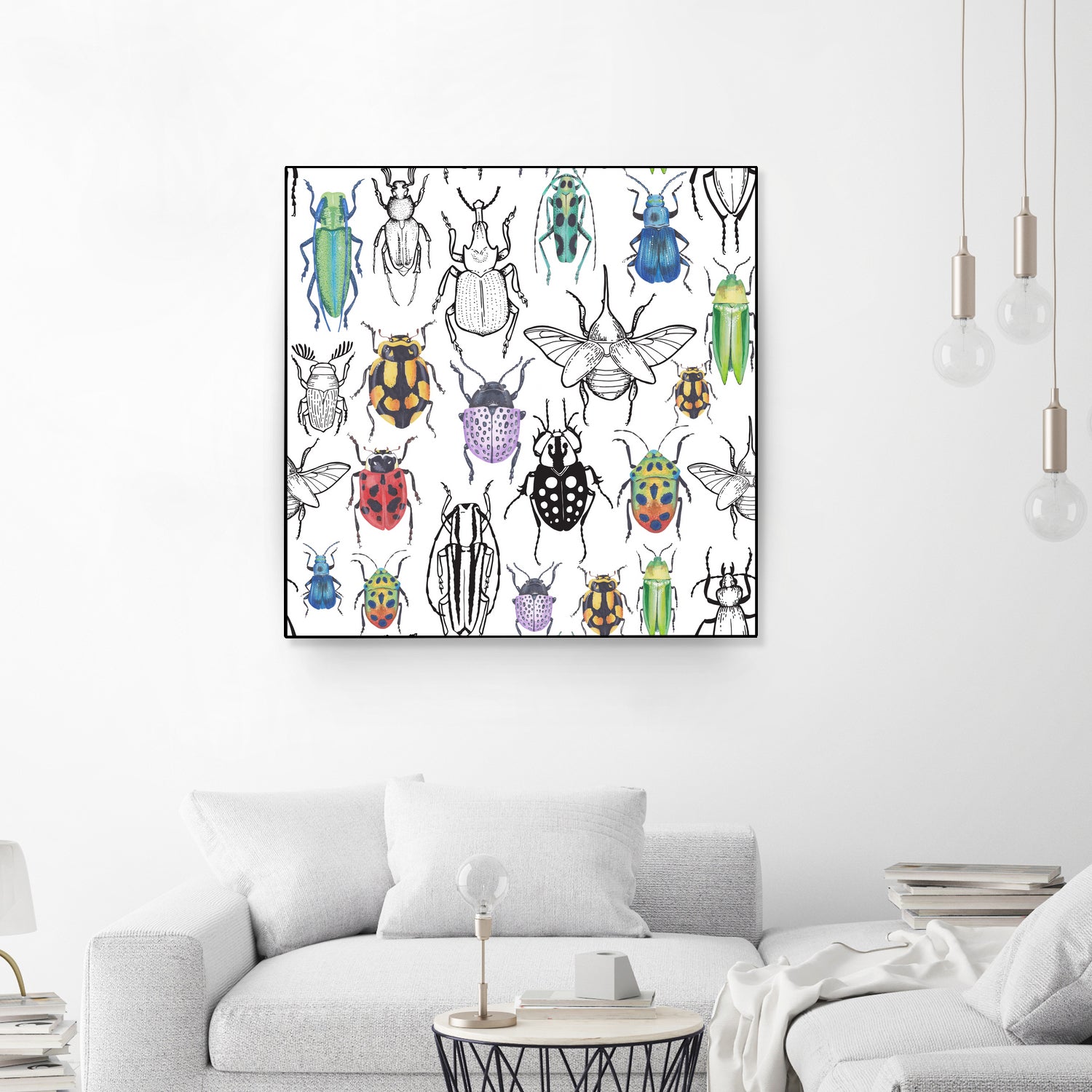 Colorful bugs by Maria Bakueva on GIANT ART - white mixed media