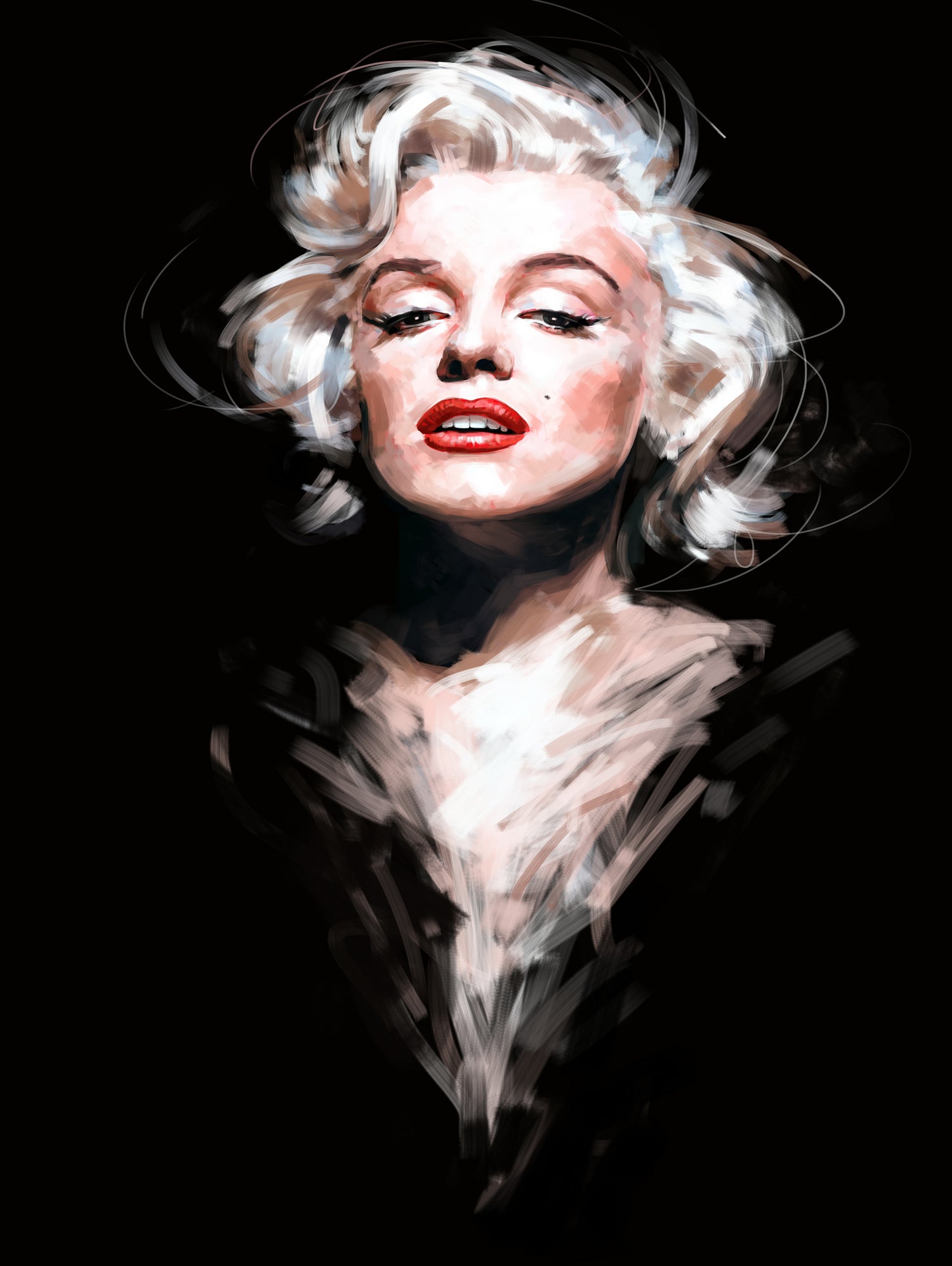 Marilyn by Dmitry Belov on GIANT ART - black digital painting