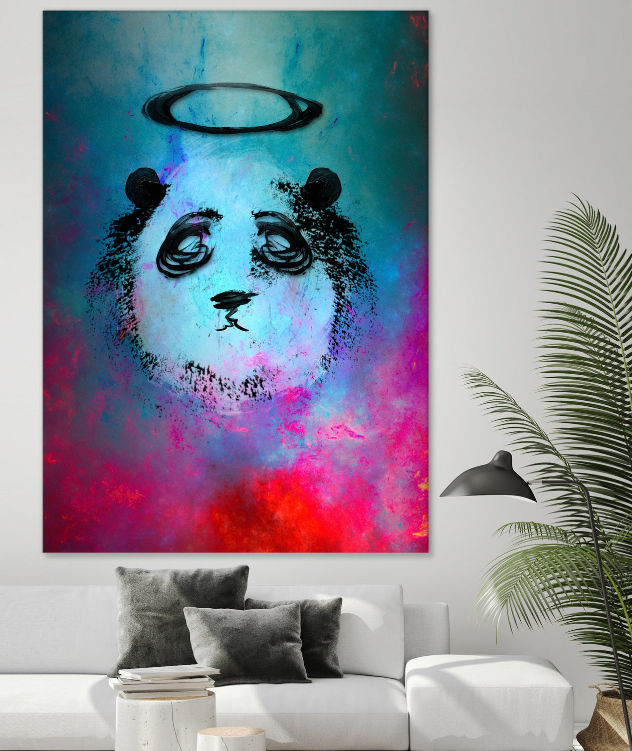 Halo Panda by Nikhil Shinde on GIANT ART - blue digital painting