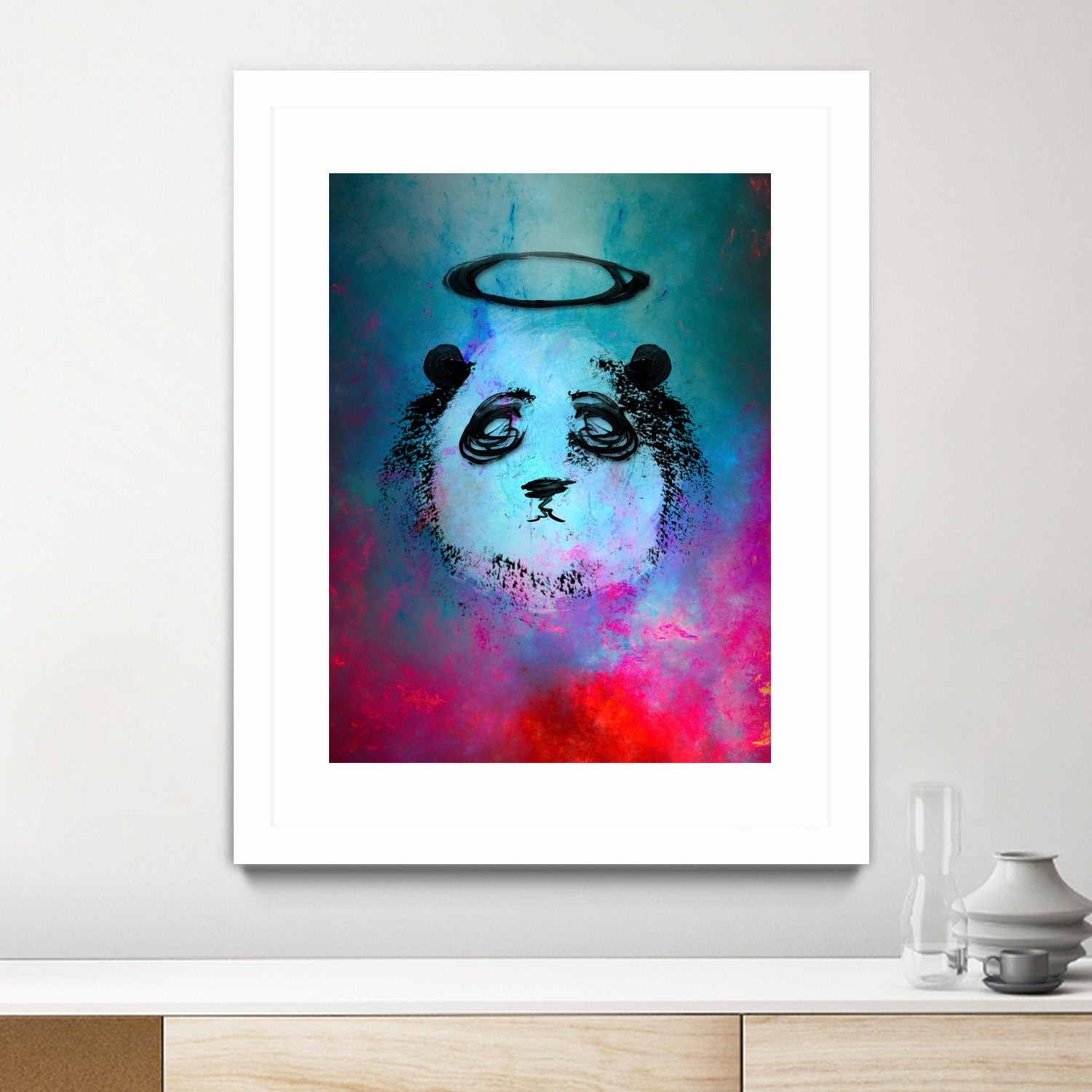 Halo Panda by Nikhil Shinde on GIANT ART - blue digital painting