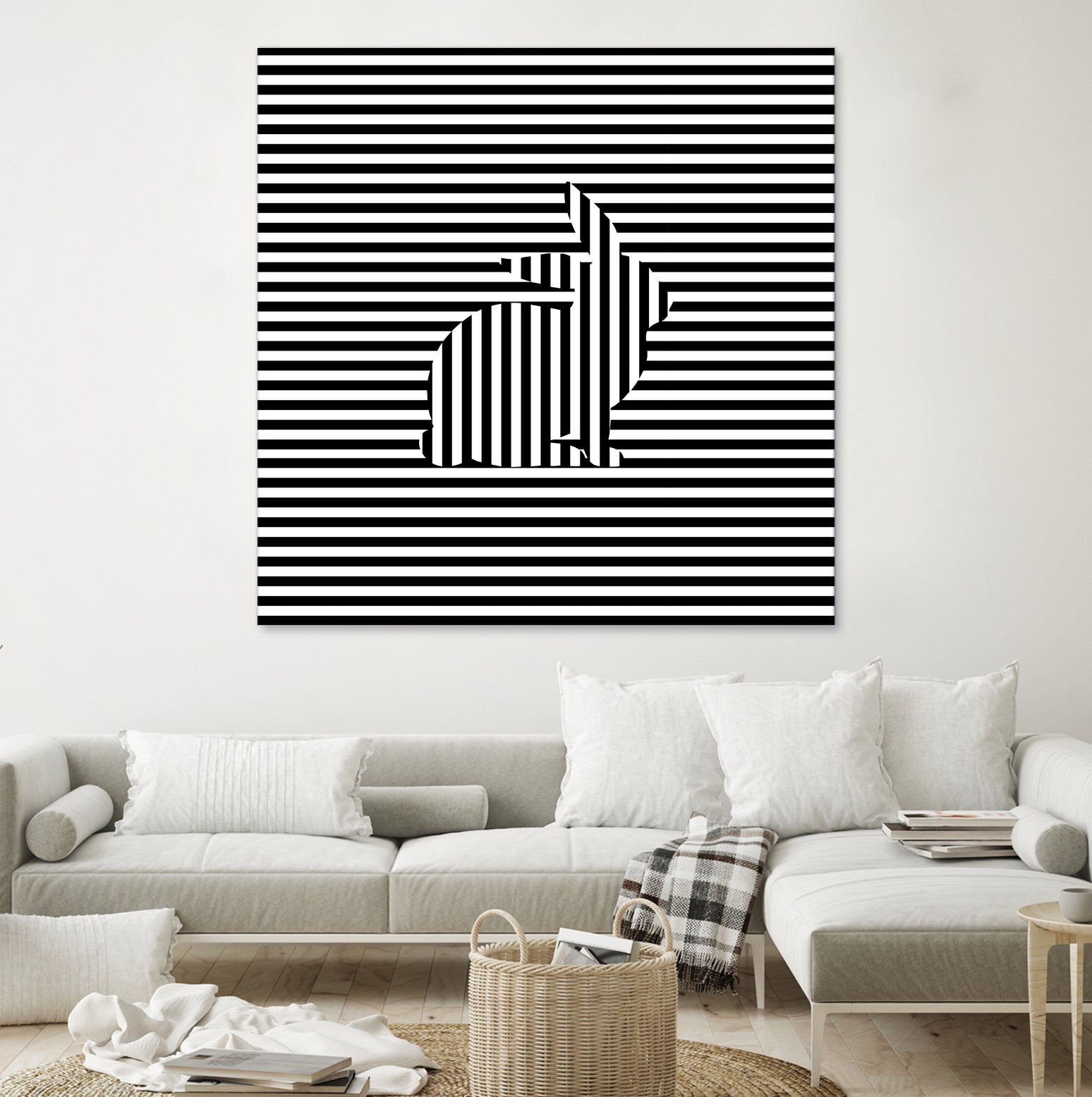 Rabbit on Stripes by Georgi Zhelyazkov on GIANT ART - black digital drawing