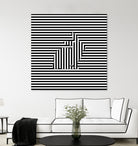 Rabbit on Stripes by Georgi Zhelyazkov on GIANT ART - black digital drawing