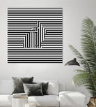 Rabbit on Stripes by Georgi Zhelyazkov on GIANT ART - black digital drawing