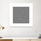 Rabbit on Stripes by Georgi Zhelyazkov on GIANT ART - black digital drawing