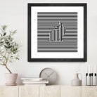 Rabbit on Stripes by Georgi Zhelyazkov on GIANT ART - black digital drawing