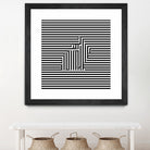 Rabbit on Stripes by Georgi Zhelyazkov on GIANT ART - black digital drawing