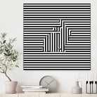 Rabbit on Stripes by Georgi Zhelyazkov on GIANT ART - black digital drawing