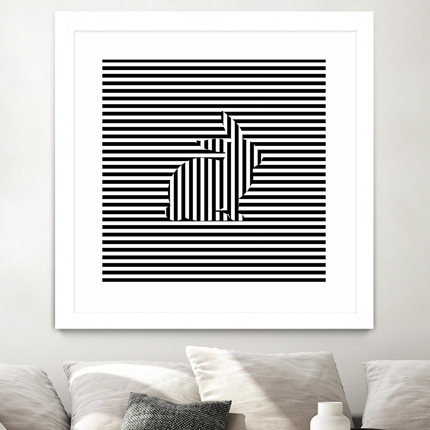 Rabbit on Stripes by Georgi Zhelyazkov on GIANT ART - black digital drawing