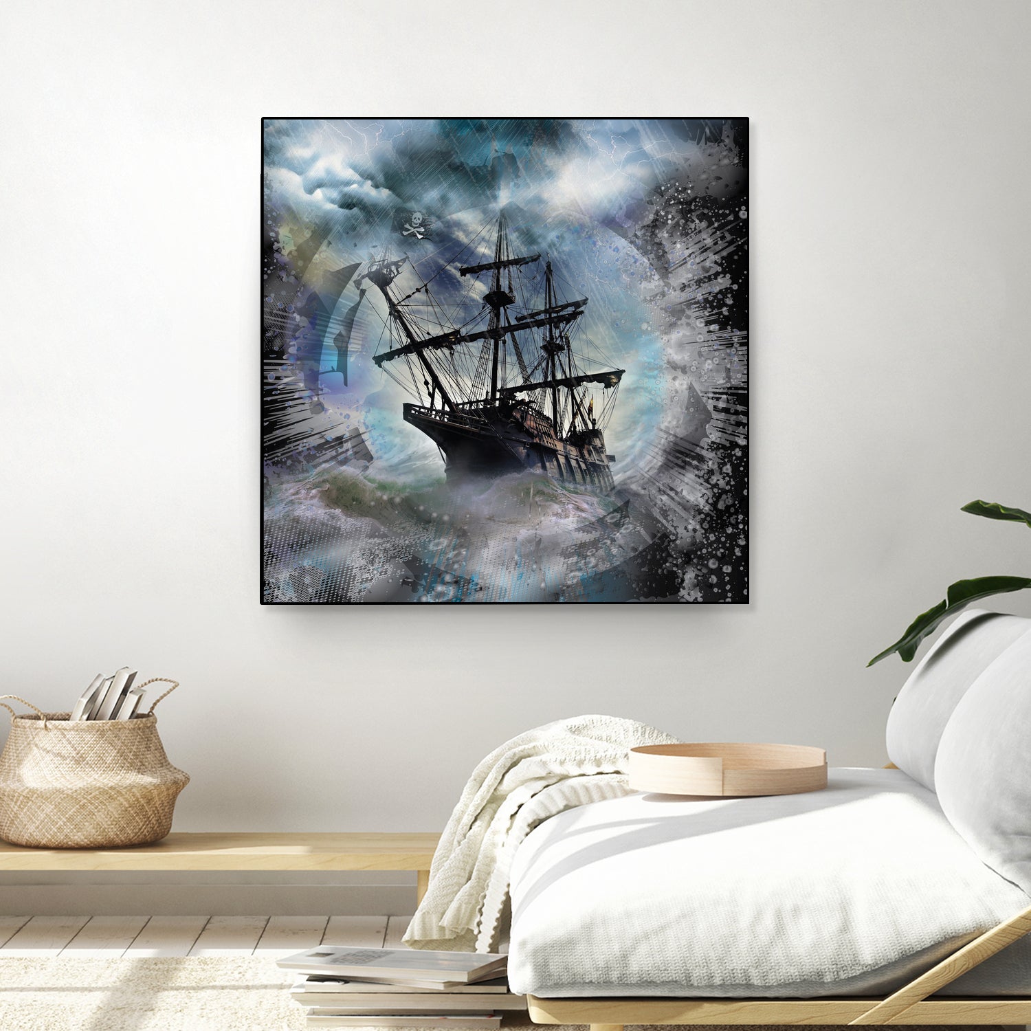 Pirate Ship Rough Storm by Clifford Miller on GIANT ART - gray 3d art