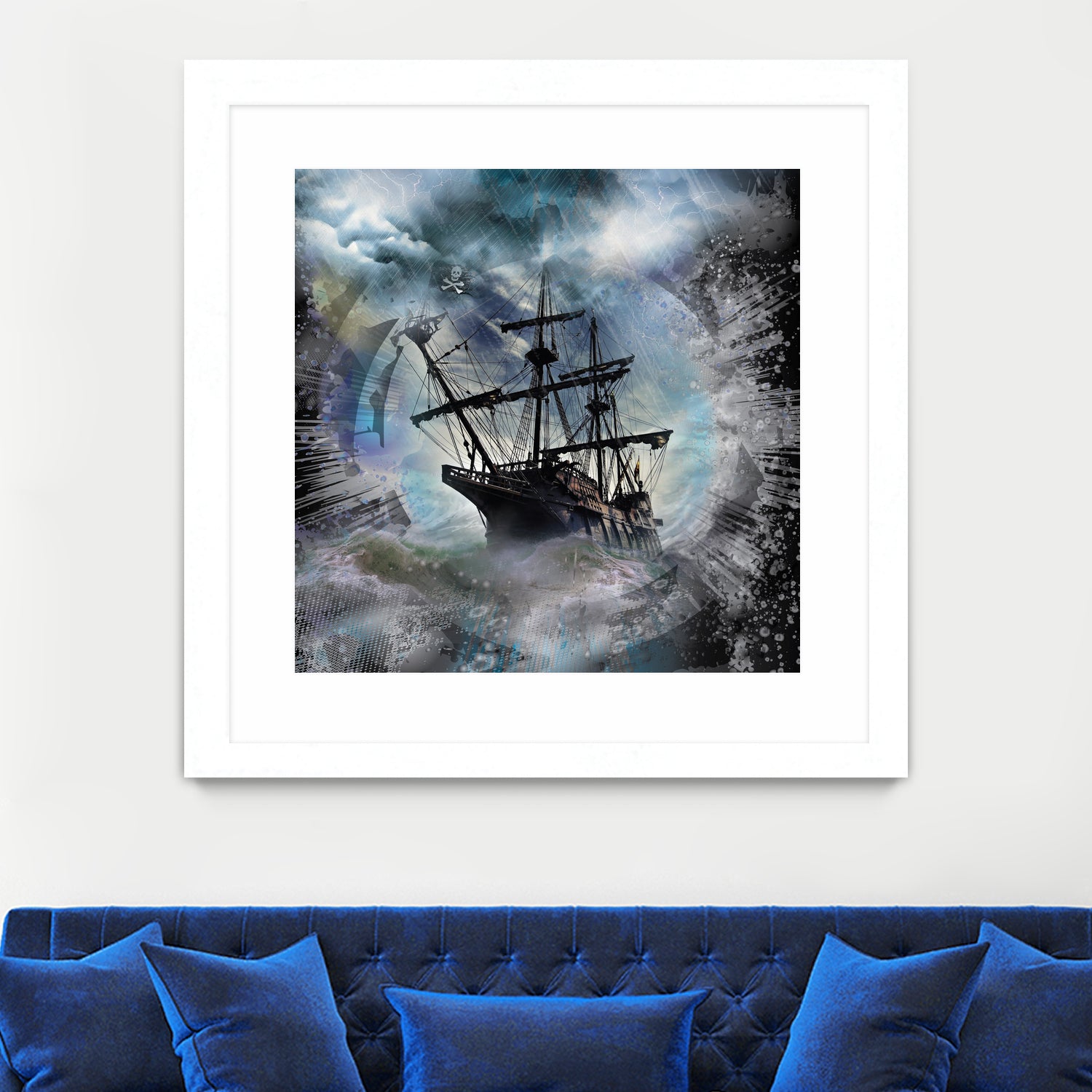 Pirate Ship Rough Storm by Clifford Miller on GIANT ART - gray 3d art