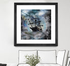 Pirate Ship Rough Storm by Clifford Miller on GIANT ART - gray 3d art