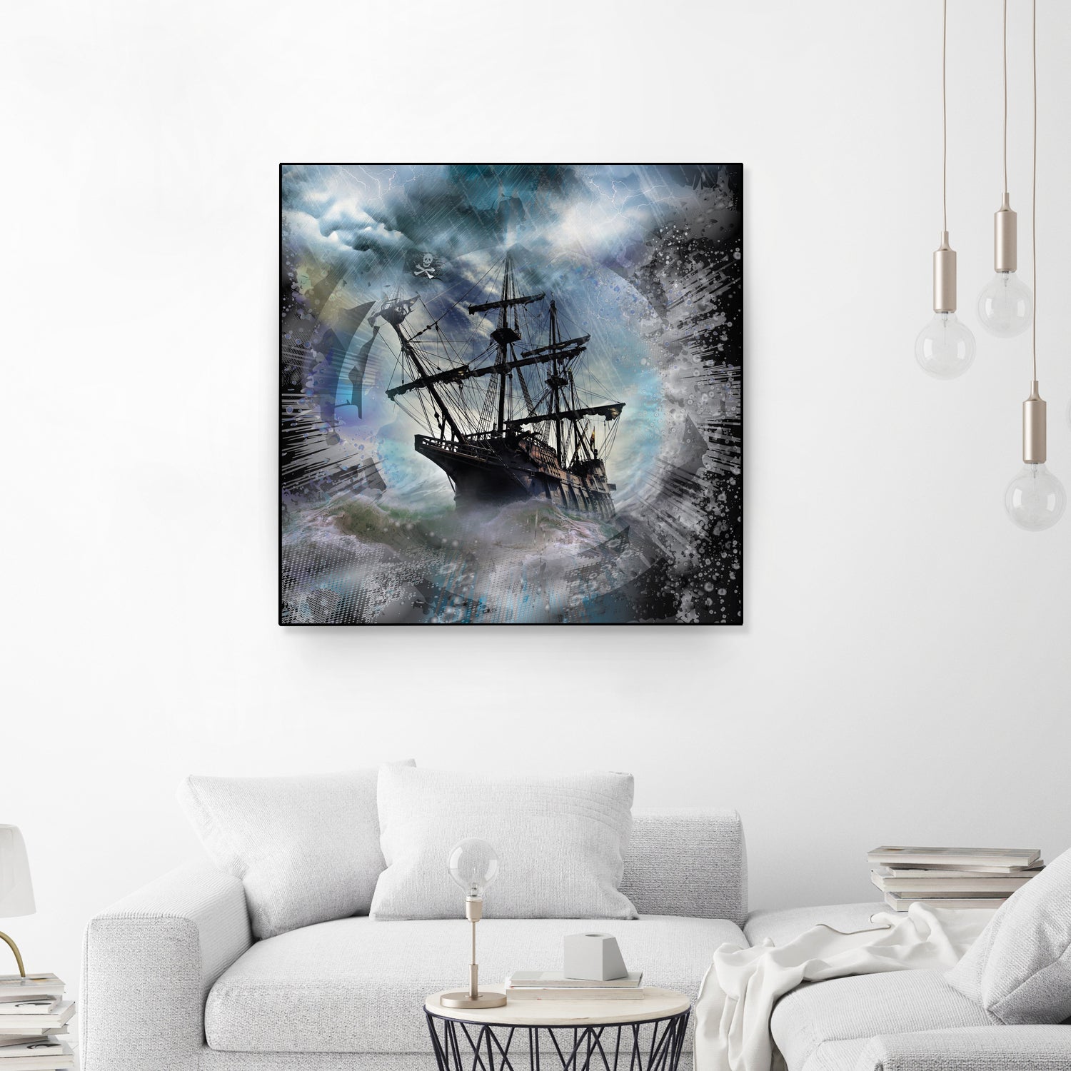 Pirate Ship Rough Storm by Clifford Miller on GIANT ART - gray 3d art