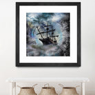 Pirate Ship Rough Storm by Clifford Miller on GIANT ART - gray 3d art