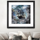 Pirate Ship Rough Storm by Clifford Miller on GIANT ART - gray 3d art