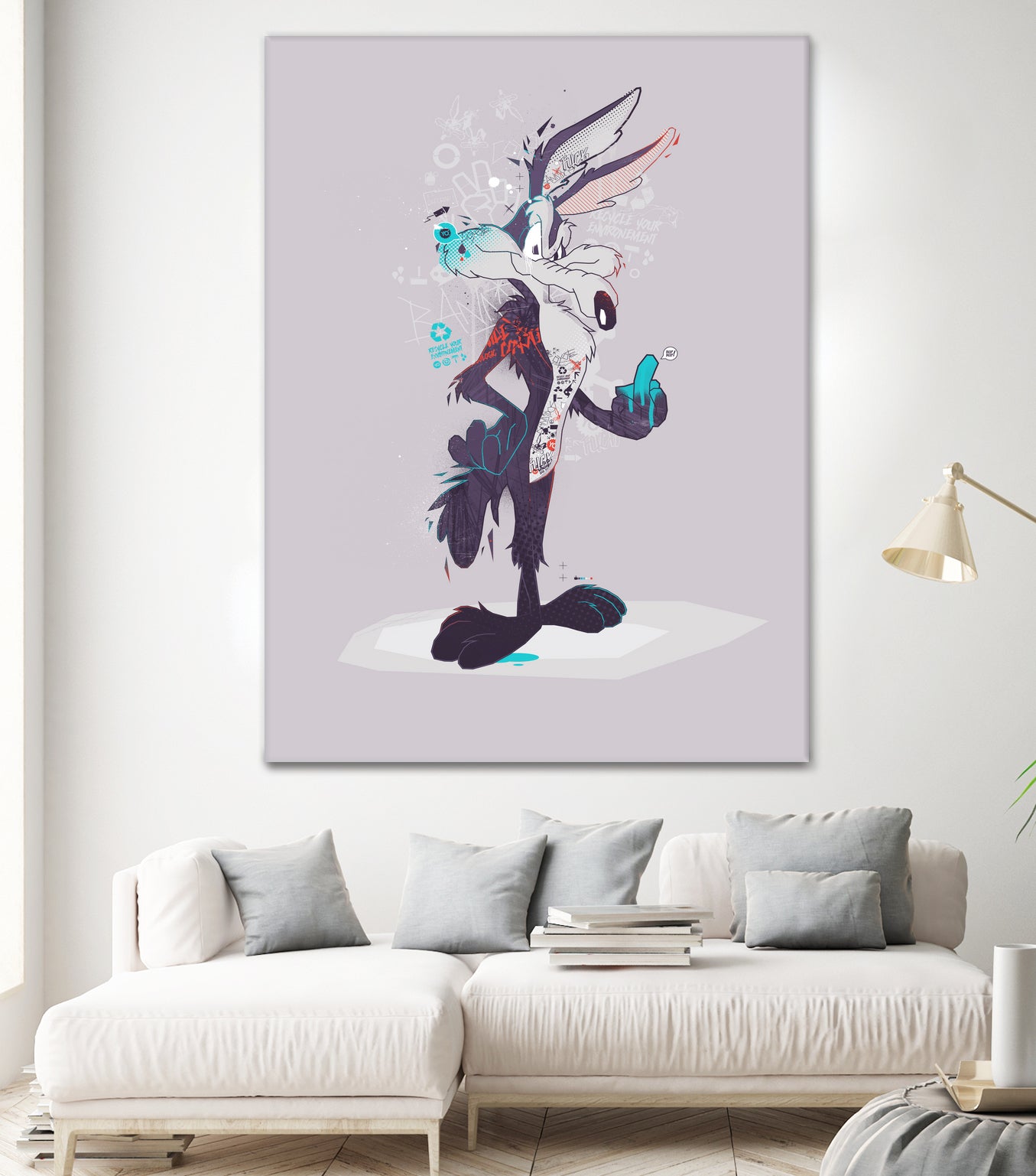 ECO WILE E COYOTEPNT by Simon Guilloteau on GIANT ART - fuchsia vector illustration