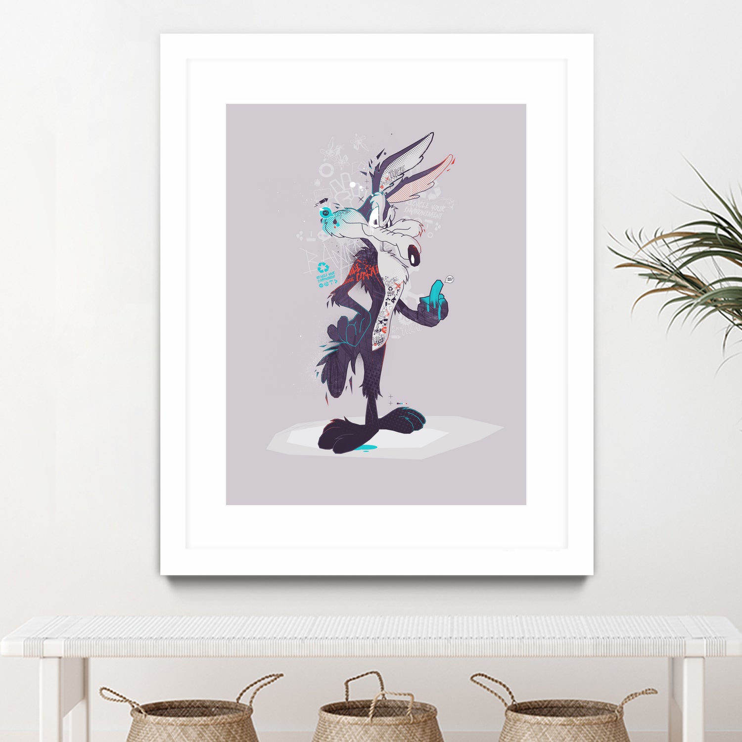 ECO WILE E COYOTEPNT by Simon Guilloteau on GIANT ART - fuchsia vector illustration