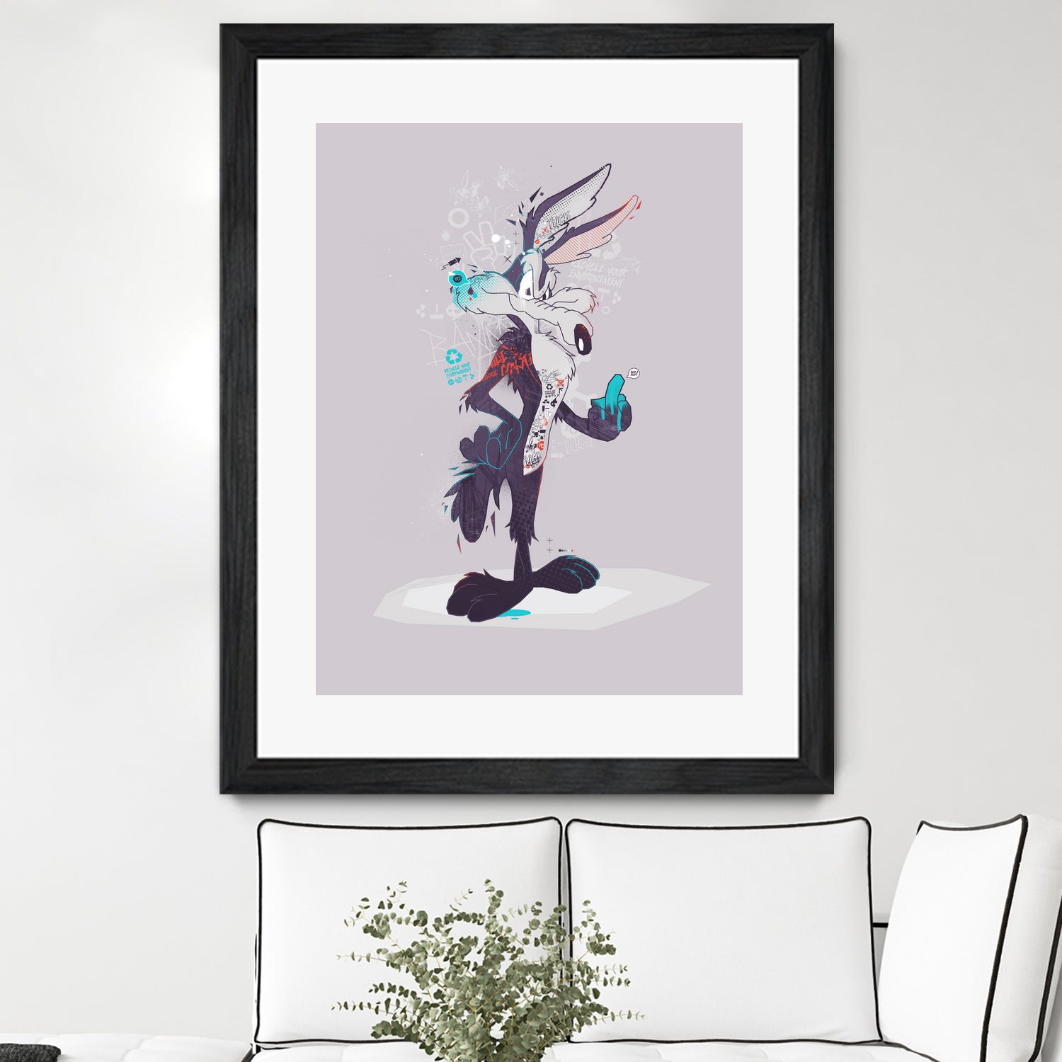 ECO WILE E COYOTEPNT by Simon Guilloteau on GIANT ART - fuchsia vector illustration