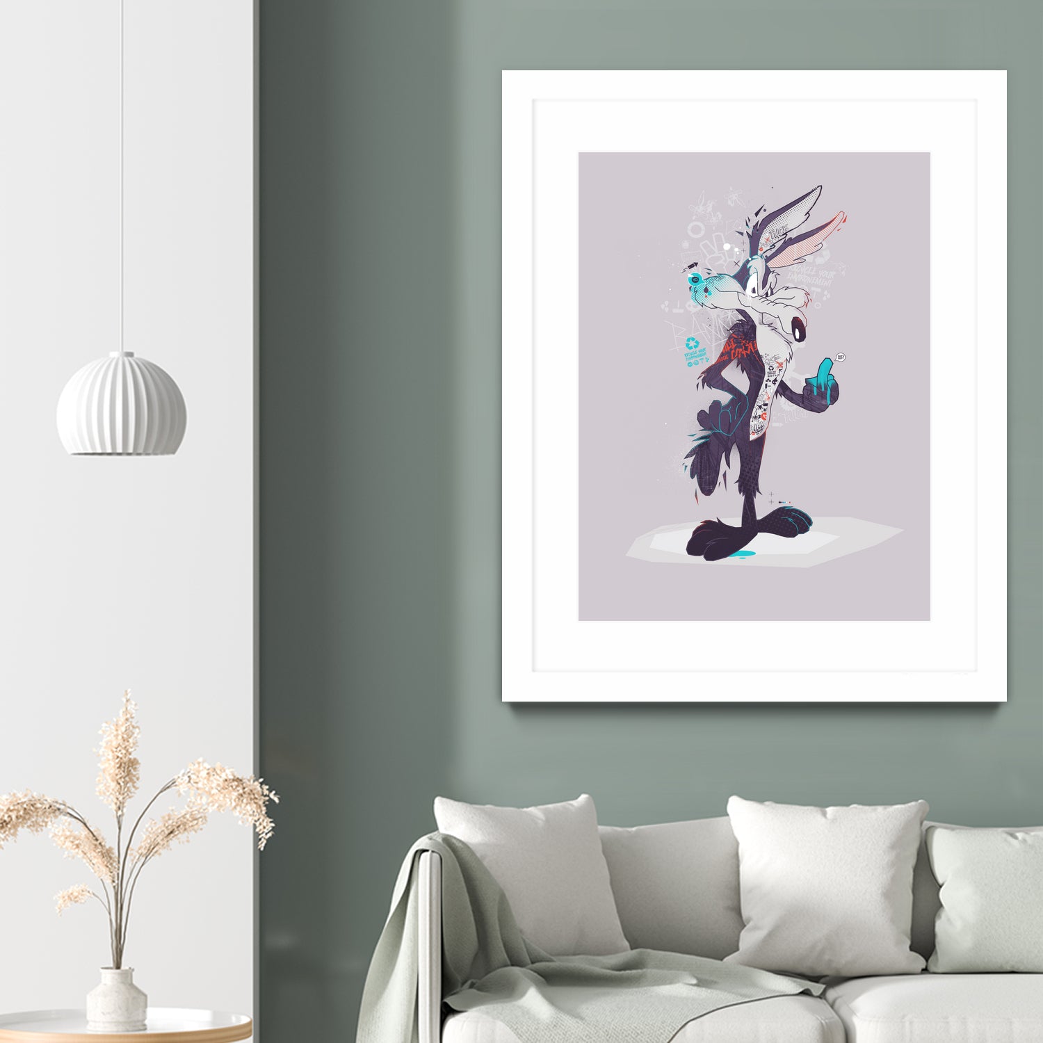 ECO WILE E COYOTEPNT by Simon Guilloteau on GIANT ART - fuchsia vector illustration